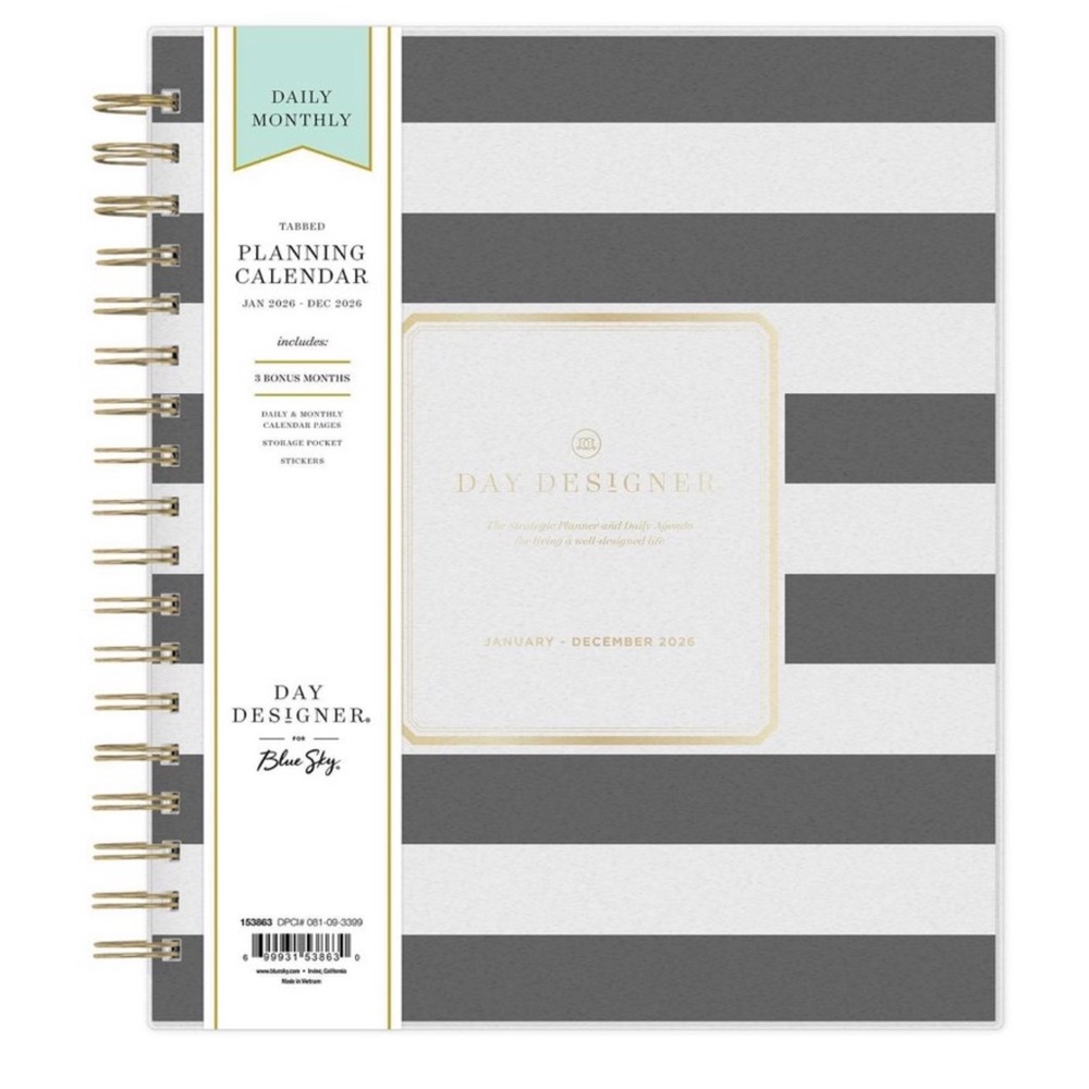 Blue Sky 2026 Daily Monthly Planner 8x10”